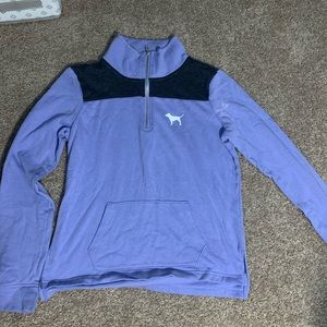 pink 1/4 zip sweatshirt